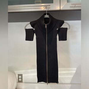 $378 Veronica Beard Uptown Black Wool Rib Dickey & Cuffs set for Dickey jacket